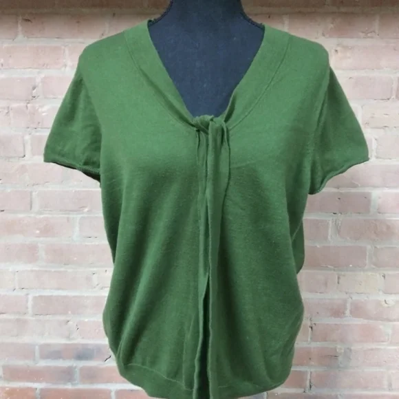 J. Crew | HP🎈Tie-up S/S Sweater Bundle Green Grey - Picture 2 of 8